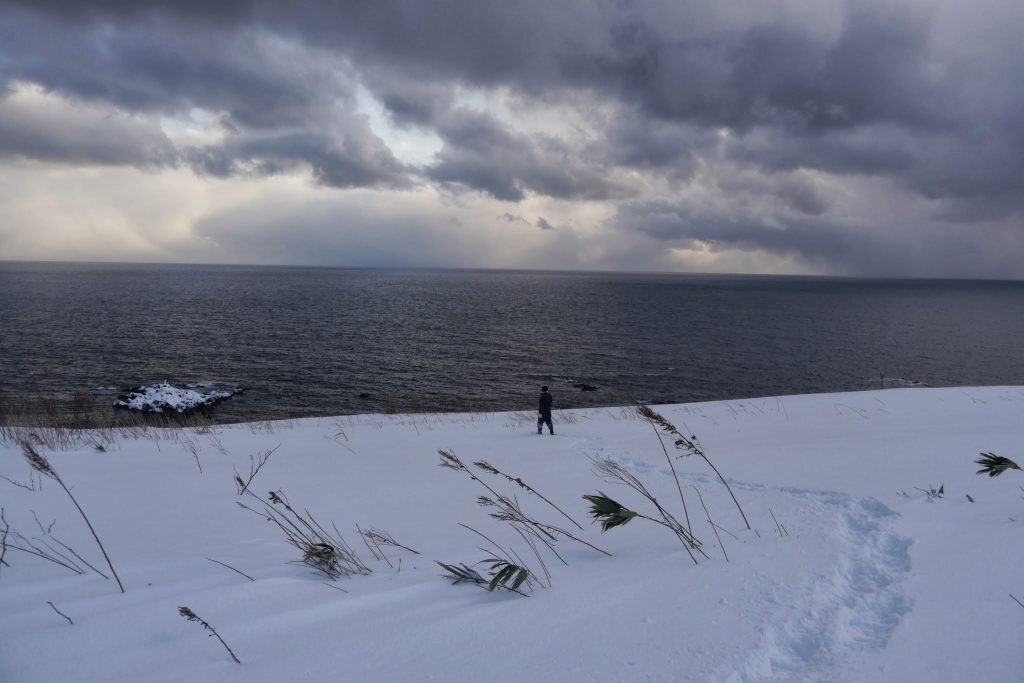 冬のアートを望む